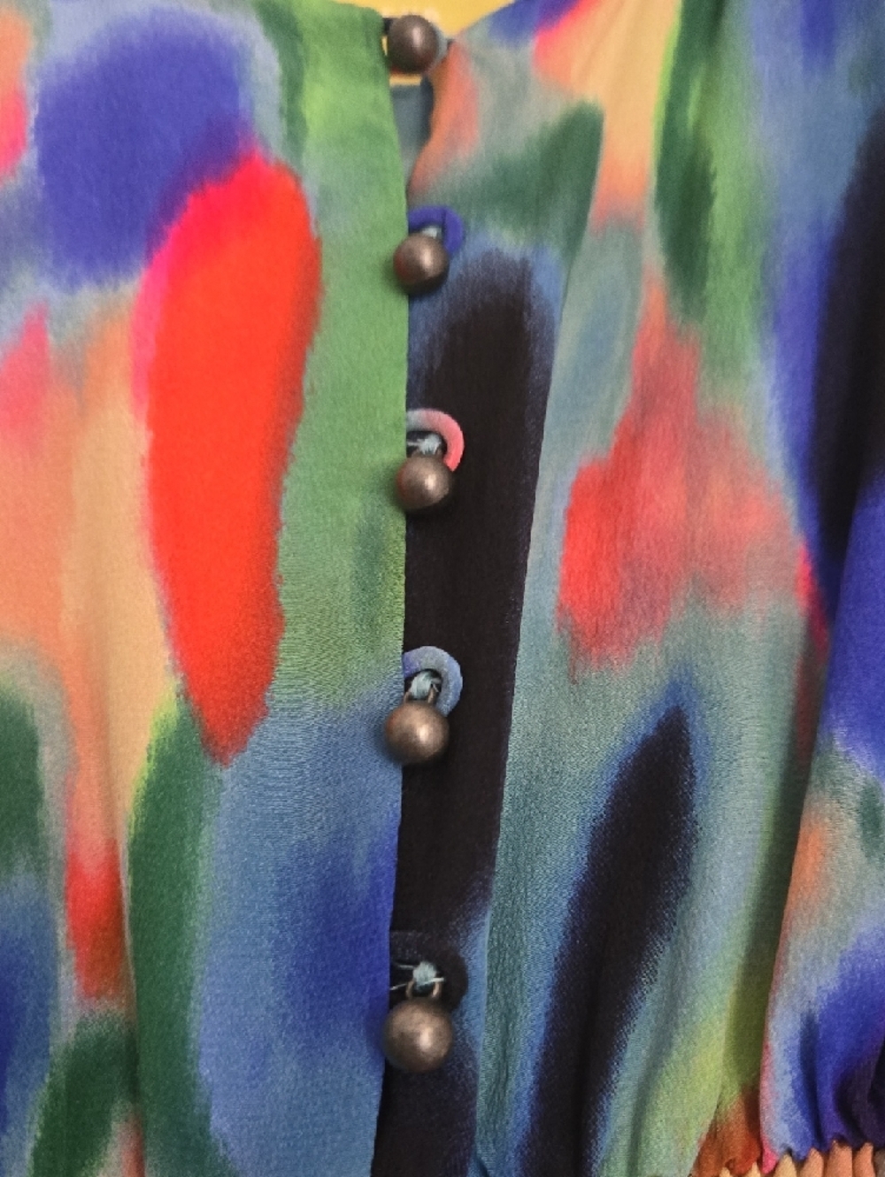 Anthropologie Multicolor Aloisia Maxi Dress Silk Size 12P - Picture 5 of 8